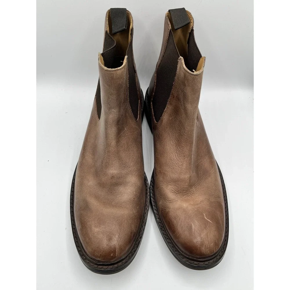 Cole Haan Men Brown Leather Chelsea Boots C12777 Distressed Lug Sole Sz 9.5 M